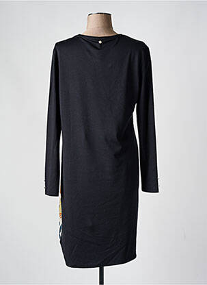 Rochie midi imprimeu fantezie mâneci lungi negru THALASSA femeie