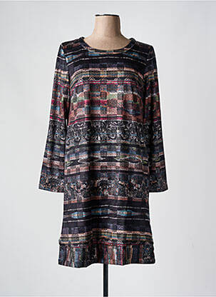 Rochie midi imprimeu fantezie mâneci lungi negru SOGGO femeie