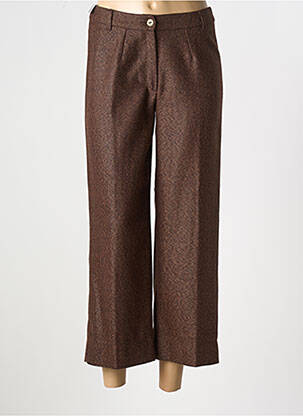 Pantalon 7/8 țesătură poplin mărime normală maro LUCCHINI femeie