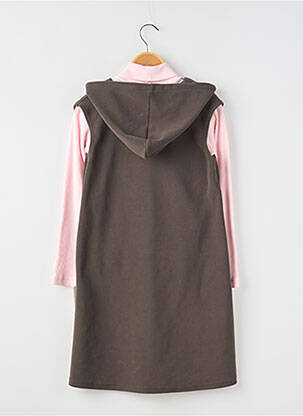Set rochie mâneci lungi maro GINKANA fată