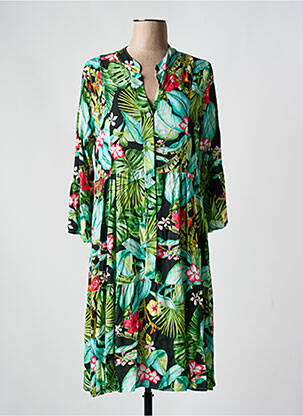 Rochie midi mâneci lungi mâneci lungi verde LAGON BLEU femeie