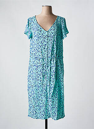Rochie midi croială fluidă mâneci scurte albastru AGATHE & LOUISE femeie