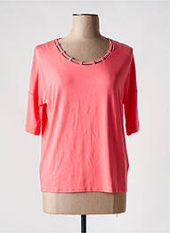 Tricou elasticitate mâneci 3/4 roz MARBLE femme