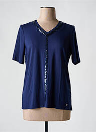 Tricou mâneci trei sferturi mâneci scurte albastru MARBLE femme