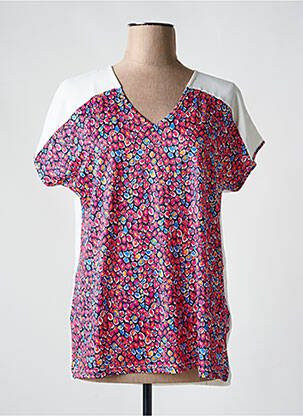 Tricou imprimeu fantezie mâneci scurte roz NIKI MODE femeie