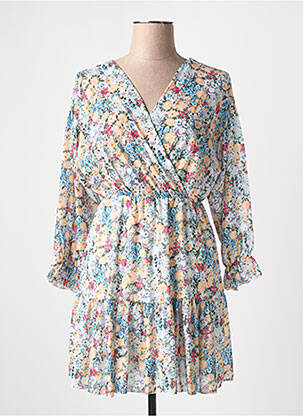 Rochie scurtă croială fluidă mâneci lungi albastru PINKA femeie