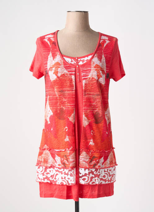 Tunică mâneci scurte roșu FRONT DE MER femeie