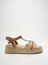 Espadrile închidere cu buclă(e) toc de 4 la 6 cm maro REFRESH femme