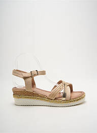 Sandale/pantofi decupați țesătură satinată toc de 4 la 6 cm auriu SIXTH SENS femme