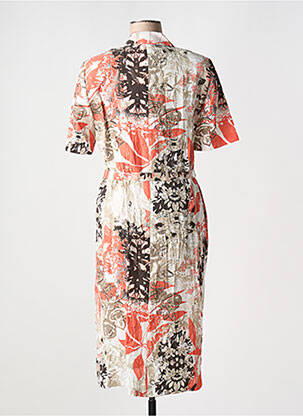 Rochie midi imprimeu fantezie mâneci scurte portocalie FRANCE RIVOIRE femeie