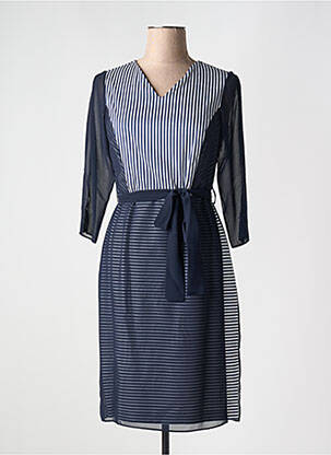Rochie midi mâneci 3/4 mâneci 3/4 albastru MERI & ESCA femeie