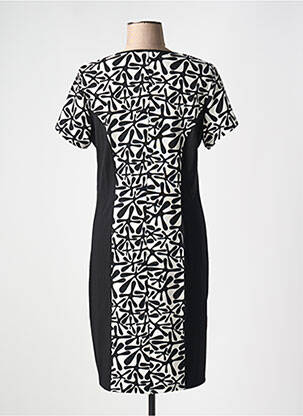 Rochie midi imprimeu fantezie mâneci scurte negru GUY DUBOUIS femeie