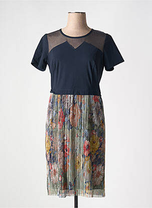 Rochie midi imprimeu floral mâneci scurte negru GUY DUBOUIS femeie