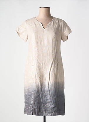 Rochie midi închidere cu fermoar la spate mâneci scurte bej MERI & ESCA femeie