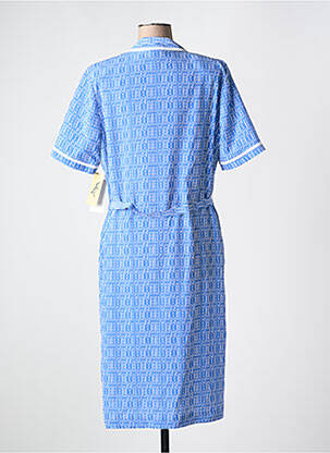 Rochie midi țesătură crep mâneci scurte albastru FRANCE RIVOIRE femeie