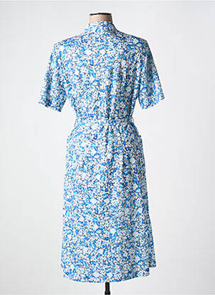 Rochie midi imprimeu floral mâneci scurte albastru GUY DUBOUIS femeie