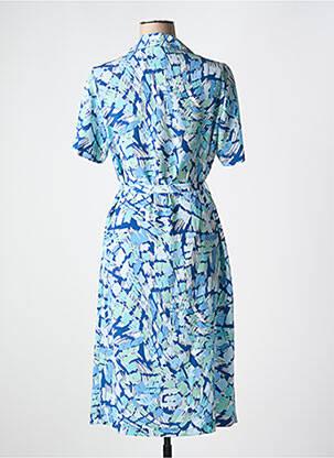 Rochie midi imprimeu fantezie mâneci scurte albastru FRANCE RIVOIRE femeie