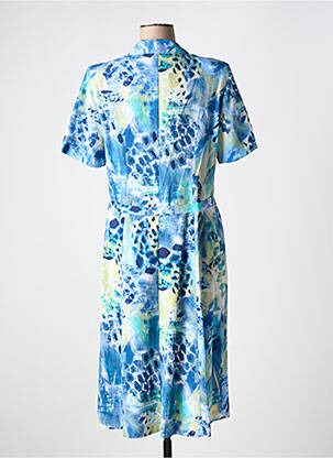 Rochie midi imprimeu fantezie mâneci scurte albastru FRANCE RIVOIRE femeie