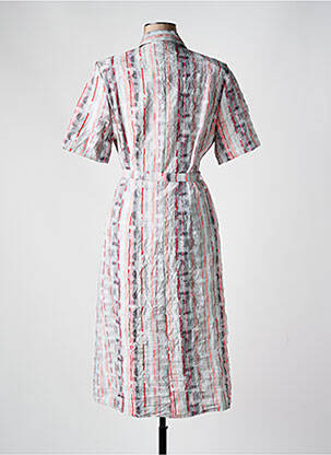 Rochie midi imprimeu fantezie mâneci scurte gri FRANCE RIVOIRE femeie