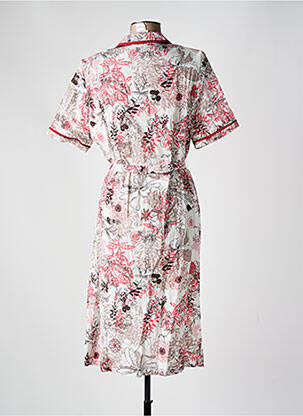 Rochie midi imprimeu floral mâneci scurte roșu FRANCE RIVOIRE femeie