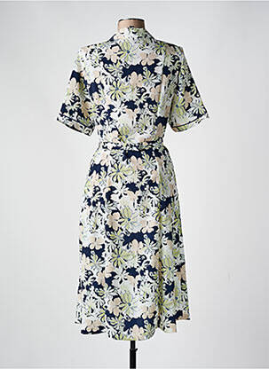 Rochie midi imprimeu floral mâneci scurte albastru GUY DUBOUIS femeie