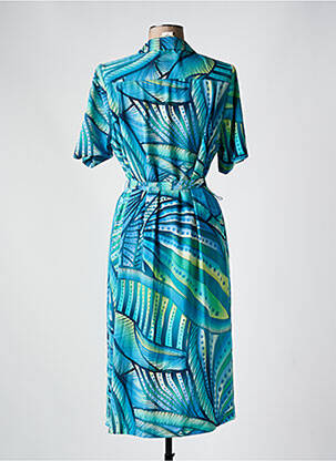 Rochie midi imprimeu fantezie mâneci scurte albastru FRANCE RIVOIRE femeie