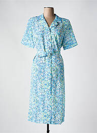 Rochie midi imprimeu fantezie mâneci scurte albastru FRANCE RIVOIRE femme