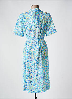 Rochie midi imprimeu fantezie mâneci scurte albastru FRANCE RIVOIRE femeie