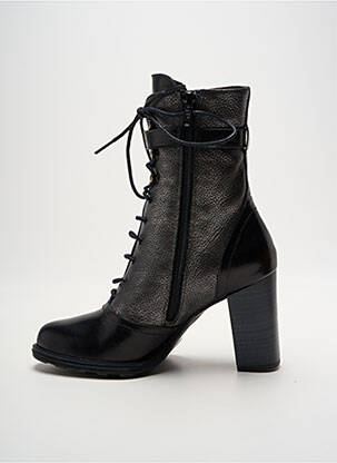 Botine/ghete material neted toc de 7 la 9 cm argintiu AMARU femeie