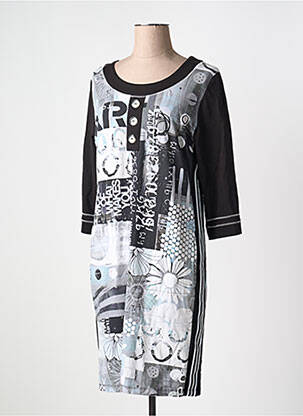 Rochie midi mâneci 3/4 mâneci 3/4 gri DOLCEZZA femeie