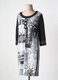Rochie midi mâneci 3/4 mâneci 3/4 gri DOLCEZZA femme