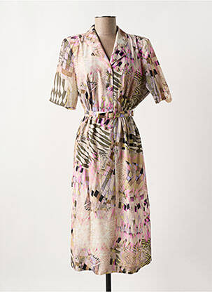 Rochie midi bej GUY DUBOUIS femeie