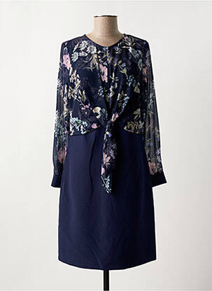 Rochie midi imprimeu floral mâneci lungi albastru GUY DUBOUIS femeie