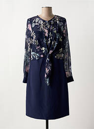 Rochie midi imprimeu floral mâneci lungi albastru GUY DUBOUIS femme