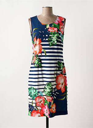 Rochie midi imprimeu floral fără mâneci albastru GREGORY PAT femeie