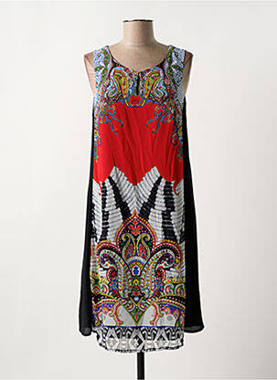 Rochie midi croială fluidă fără mâneci negru GUY DUBOUIS femeie