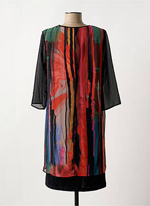 Rochie scurtă croială fluidă mâneci 3/4 negru GUY DUBOUIS femeie