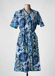 Rochie midi imprimeu fantezie mâneci scurte albastru GUY DUBOUIS femme