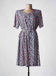 Rochie midi imprimeu fantezie mâneci scurte albastru GUY DUBOUIS femme