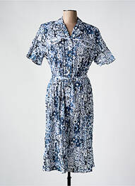 Rochie midi imprimeu fantezie mâneci scurte albastru GUY DUBOUIS femme