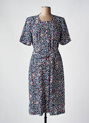 Rochie midi imprimeu floral mâneci scurte albastru GUY DUBOUIS femeie
