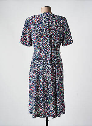 Rochie midi imprimeu floral mâneci scurte albastru GUY DUBOUIS femeie