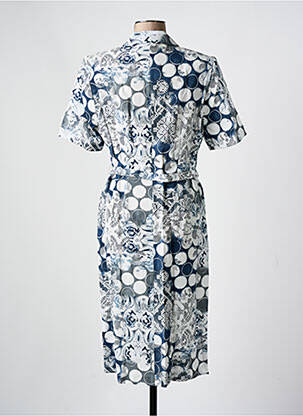 Rochie midi imprimeu fantezie mâneci scurte gri FRANCE RIVOIRE femeie