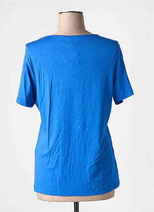 Tricou guler în v mâneci scurte albastru GUY DUBOUIS femeie
