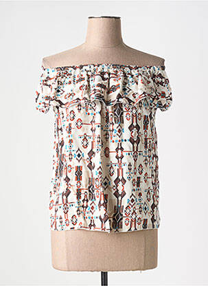 Top bej COULEURS DU TEMPS femeie