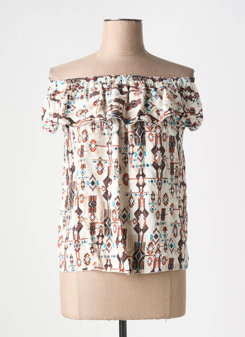 Top bej COULEURS DU TEMPS femeie