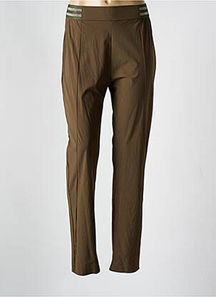 Pantalon slim talie elastică mărime normală verde MERI & ESCA femeie