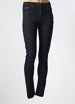 Pantalon slim țesătură poplin mărime normală negru CHRISTINE LAURE femeie