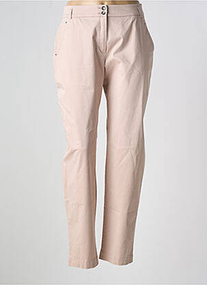 Pantalon chino țesătură poplin mărime normală roz CHRISTINE LAURE femeie