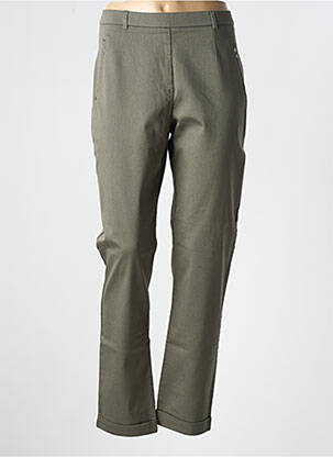 Pantalon drept elasticitate mărime normală verde CHRISTINE LAURE femeie